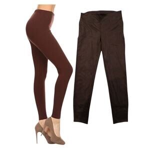 NYDJ Brown Leggings Sz S Stretch Pants Casual Minimalist Preppy Lagenlook Layer